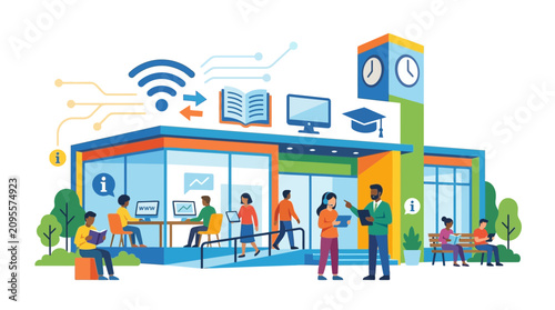 Canvastavla Modern Public Library Concept with Digital Technology and Community Learning