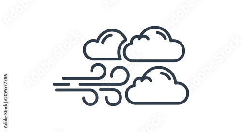 Tableau sur toile Weather icon with cloudy winds.