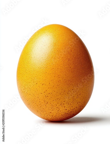 Single Brown Chicken Egg on White Background
