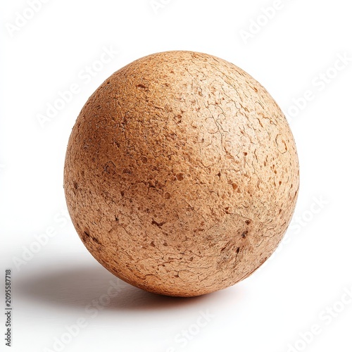 Close-up of a Rough-Textured Sphere on White