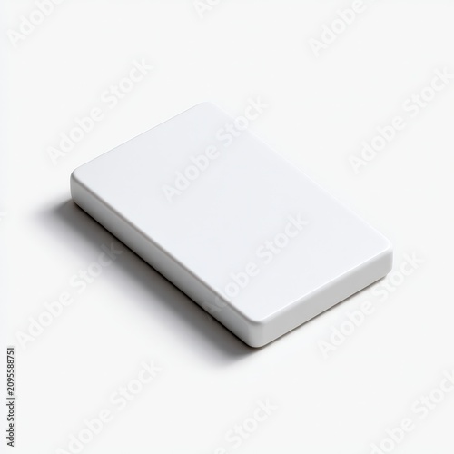Simple White Rectangular Object on White Background