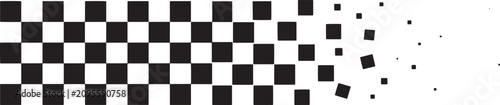 Foto Checkered flag pattern with square pixel dispersion effect for racing speed desi