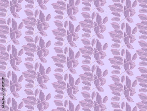 Photography Pattern featuring repeated leaf motifs in shades of purple on a light lavender background