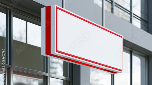 The sign features a red and white border and is commonly found in stock photo libraries depicting modern storefronts. Ai generated
