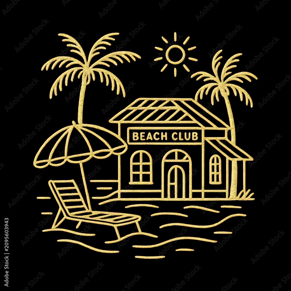 Obraz premium Tropical beach club illustration design.