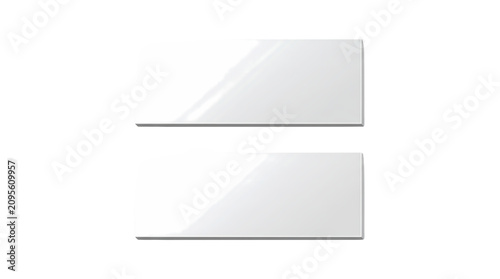 Glass panel banner set. Transparent acrylic rectangle with glossy effect. Modern display design element. Clean vector illustration