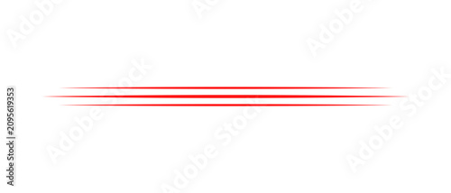 Fotografía Minimalist red tapered horizontal line on transparent background