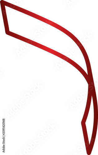 Red ribbon line. Decoration for party, holiday