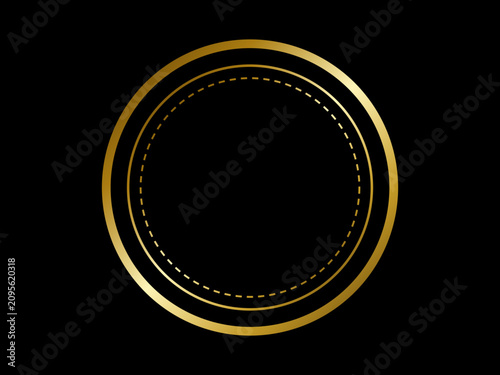 Photos Luxury gold foil medallion frame premium metallic 3D pocket watch bezel