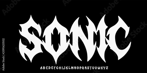 Obraz na płótnie Texture font and alphabet vector, Rough style typeface letter Grunge design, gra
