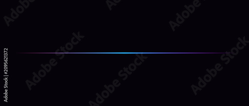 Cuadro en lienzo Cyberpunk neon horizontal line underline bright digital ui dashboard element