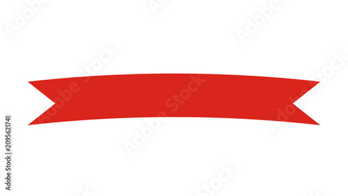 Bild auf Leinwand Red ribbon banner shape curved label strip for sale promotion badges headers