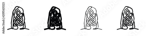 Canvastavla A stylized depiction of a standing stone featuring intricate Celtic knot pattern