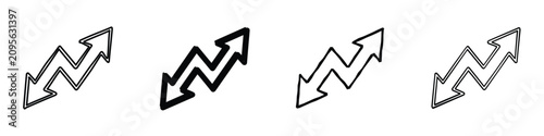 Fotografía A visual representation of opposing forces or directions using two distinct zigz