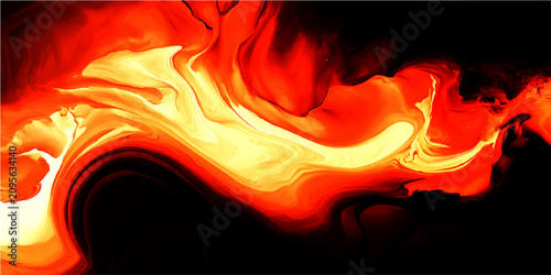 Fotografie Abstract fiery inferno with swirling incandescent plasma and deep crimson embers