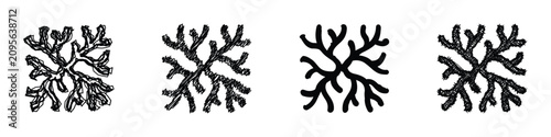 Картината върху платно A symmetrical, abstract design featuring intricate branching structures reminisc