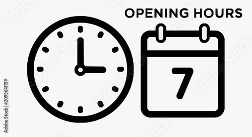 Business Store Opening Hours Clock.
