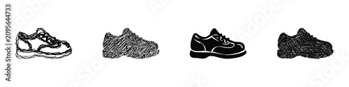 Tableau sur toile A visual compilation showcasing a shoe rendered in four distinct artistic styles