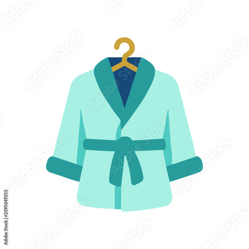 Fotografie Teal robe hanging on hanger.