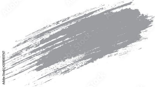 Black paint streak with rugged dry brush texture Expressive black brush stroke isolated on white background