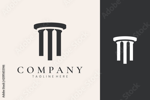 Minimal classic pillar column logo design