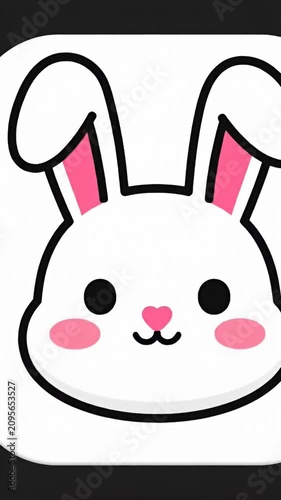 Cute bunny app icon with mouse cursor clicking