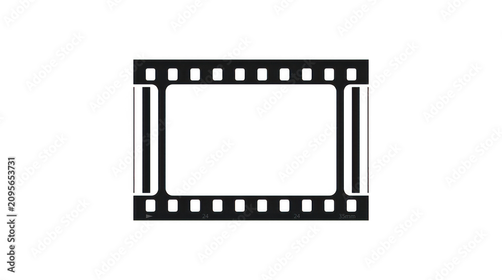 Fototapeta premium Black film strip icon on white background isolated on transparent background