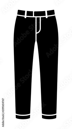 Black Pants Silhouette Icon Vector Simple Flat Design