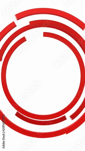 Segmented red progress loading circle on white background