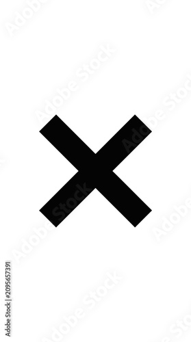 Billede på lærred Black X Mark on White Background