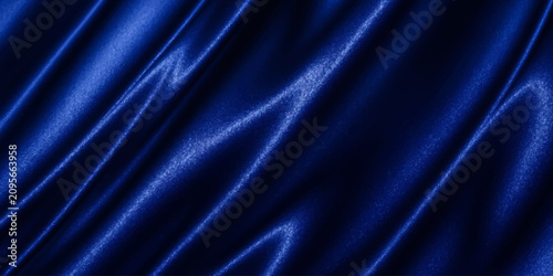 Εκτύπωση καμβά Rich blue satin fabric cascades in elegant folds, its lustrous surface reflecting light to create a sense of depth and luxury