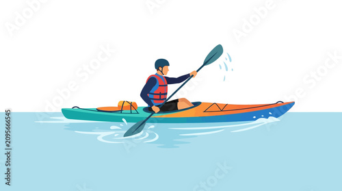 Man Kayaking on Water | Active Recreation and Water Sports