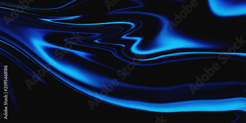 Foto Abstract blue liquid flowing with dark background, capturing a fluid and dynamic visual