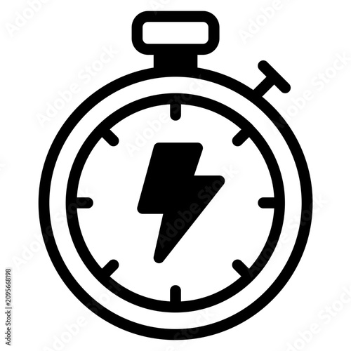 Black Friday Sale Flash Sale Solid Vector Icon