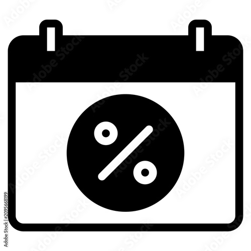 Black Friday Sale Deal of the Day Solid Vector Icon