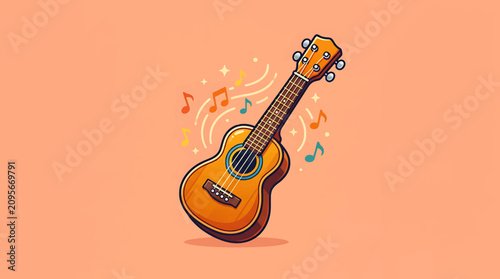 Fotografie Ukulele Instrument Music Notes Sound.