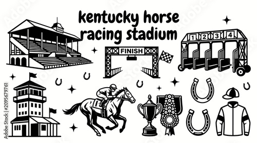 Fotografía world famous horse racing venue in kentucky featuring championship racetrack gra