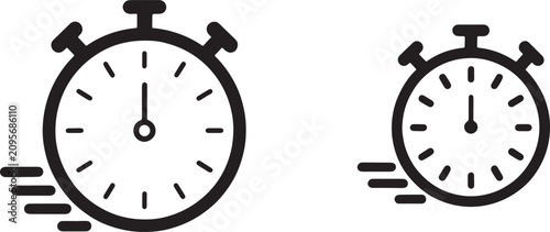 Stopwatch icon set representing time management and speed optimization for efficiency concept. Vector illustration
