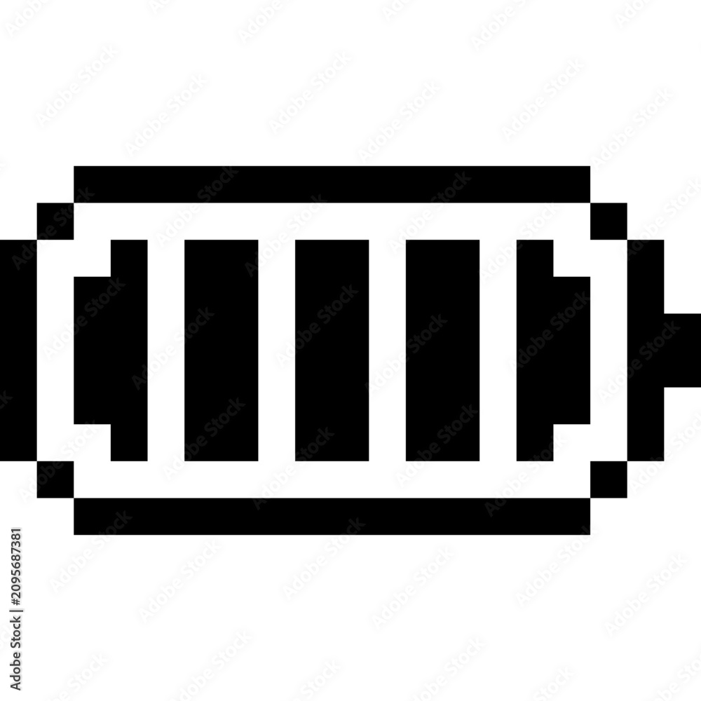 Fototapeta premium Battery Pixel Icon Vector Illustration