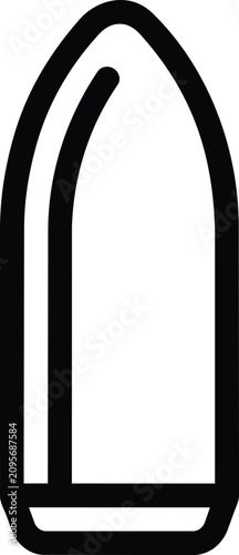 Ammunition bullet shell outline symbol