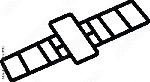 Communication satellite with solar panels icon