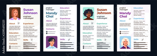 Billede på lærred Resume, CV templates set