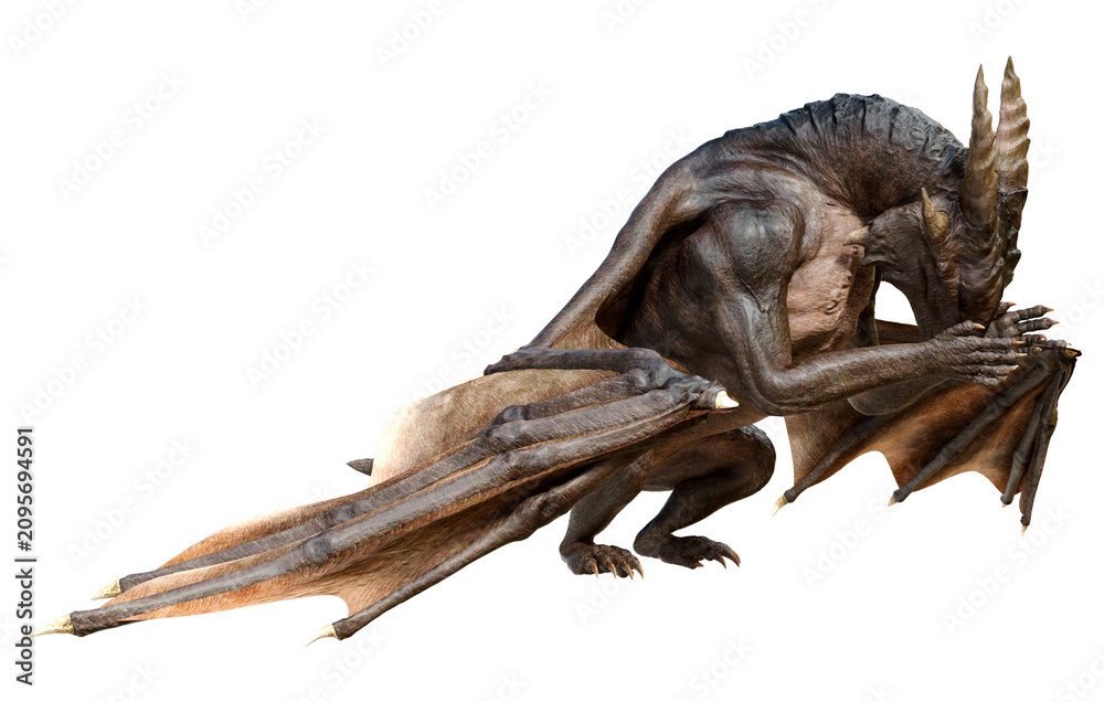 Fototapeta premium 3D Rendering Fairy Tale Dragon on White