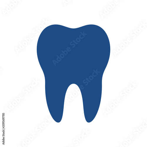 Obraz na płótnie Isolated blue molar tooth symbol on a white background, dental care and health i