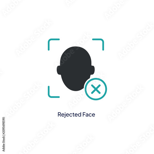 Rejected facial scan vector icon illustration sign
