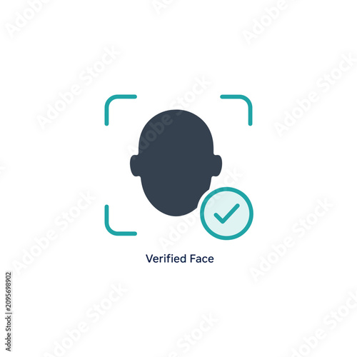 Verified face vector icon illustration sign
