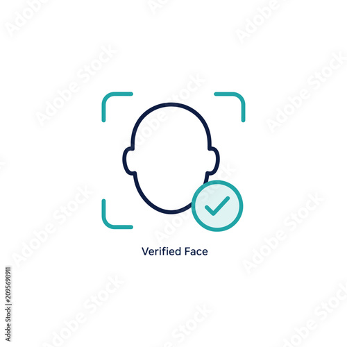 Verified face vector icon illustration sign