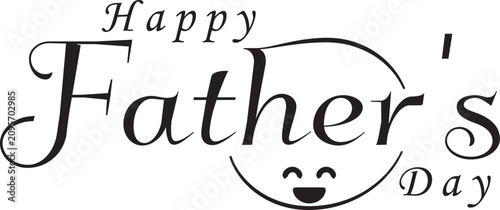 Foto Happy Father's Day template, Father's Day typography design, Isolated on a white background
