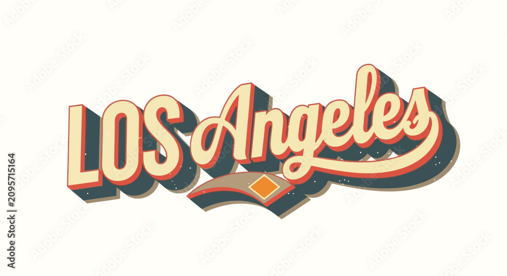 Fototapeta premium Los Angeles Vintage Retro Script Text Design