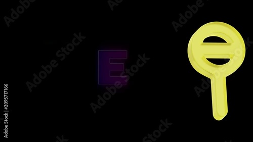 LGBTQIA+ Pride Month Text Typography Design Neon Glowing Style Animation.